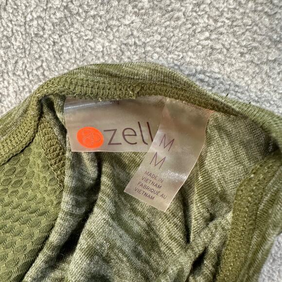 Zella Split Back Athletic Tank Women's Medium Heathered Green Active Gym Workout - Picture 5 of 7